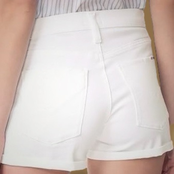 Hudson Jeans White ‘Asha’ Mid-Rise Cuffed Denim Shorts Size 26 - Picture 2 of 13